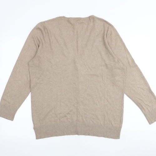 C&A Womens Brown V-Neck Viscose Cardigan Jumper Size L