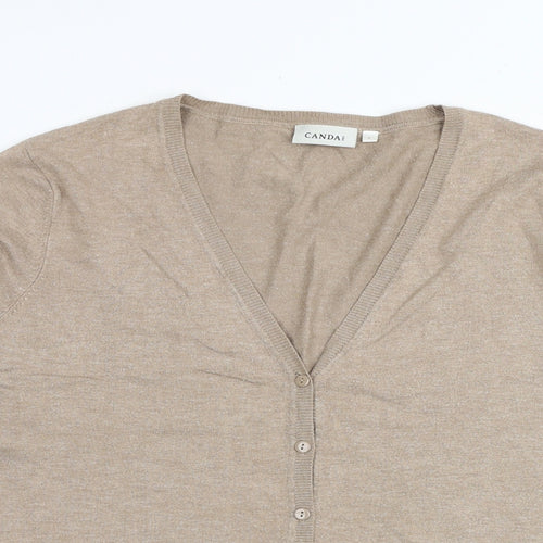 C&A Womens Brown V-Neck Viscose Cardigan Jumper Size L