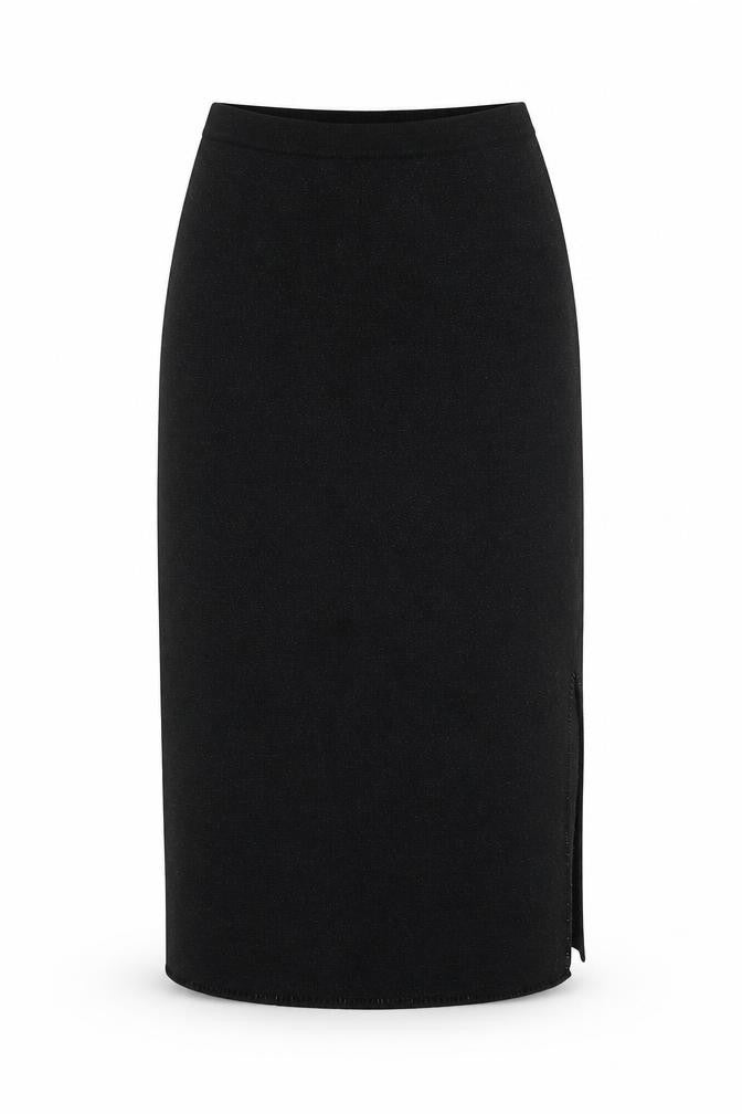 Emreco Womens Black Cotton A-Line Skirt Size 14
