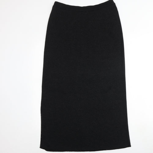 Emreco Womens Black Cotton A-Line Skirt Size 14