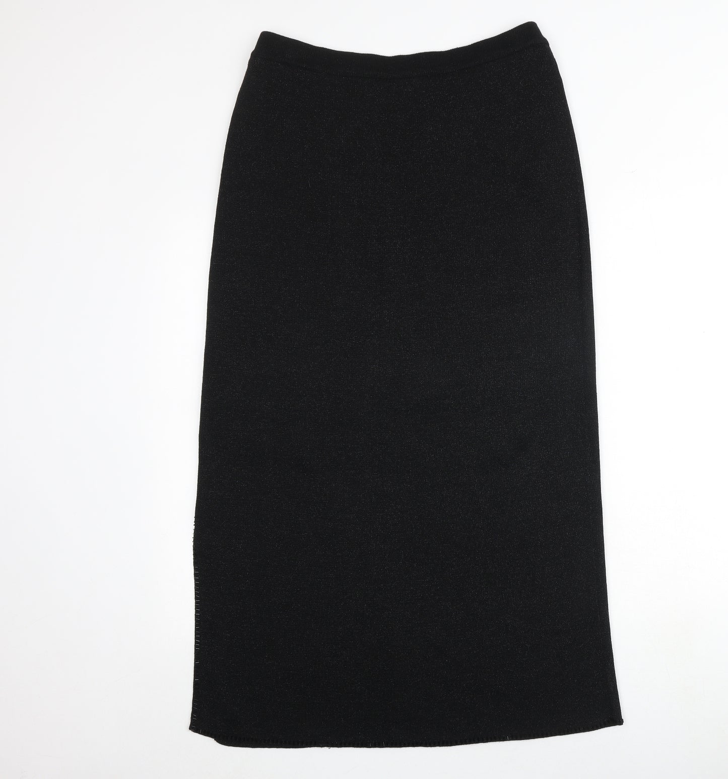 Emreco Womens Black Cotton A-Line Skirt Size 14