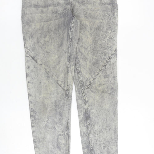 Papaya Womens Grey Cotton Skinny Jeans Size 10 Regular Zip