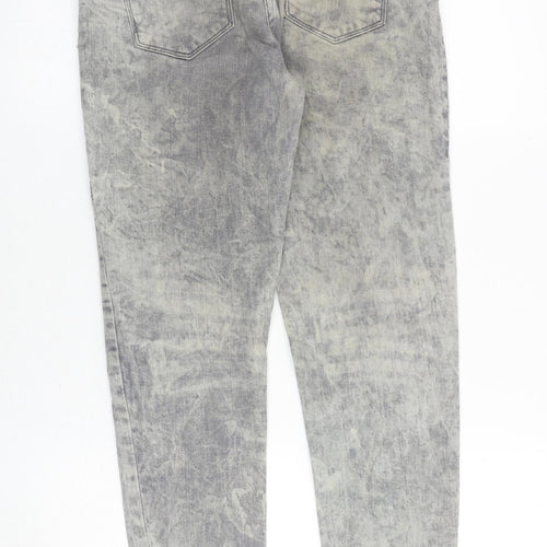 Papaya Womens Grey Cotton Skinny Jeans Size 10 Regular Zip
