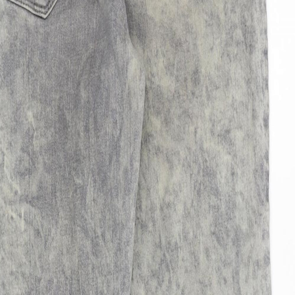 Papaya Womens Grey Cotton Skinny Jeans Size 10 Regular Zip