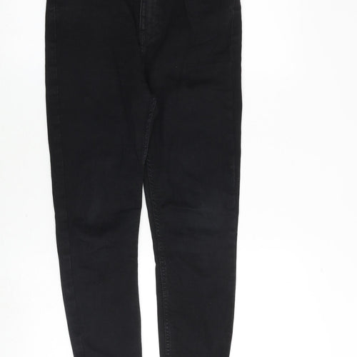 River Island Womens Black Cotton Skinny Jeans Size 12 Regular Zip