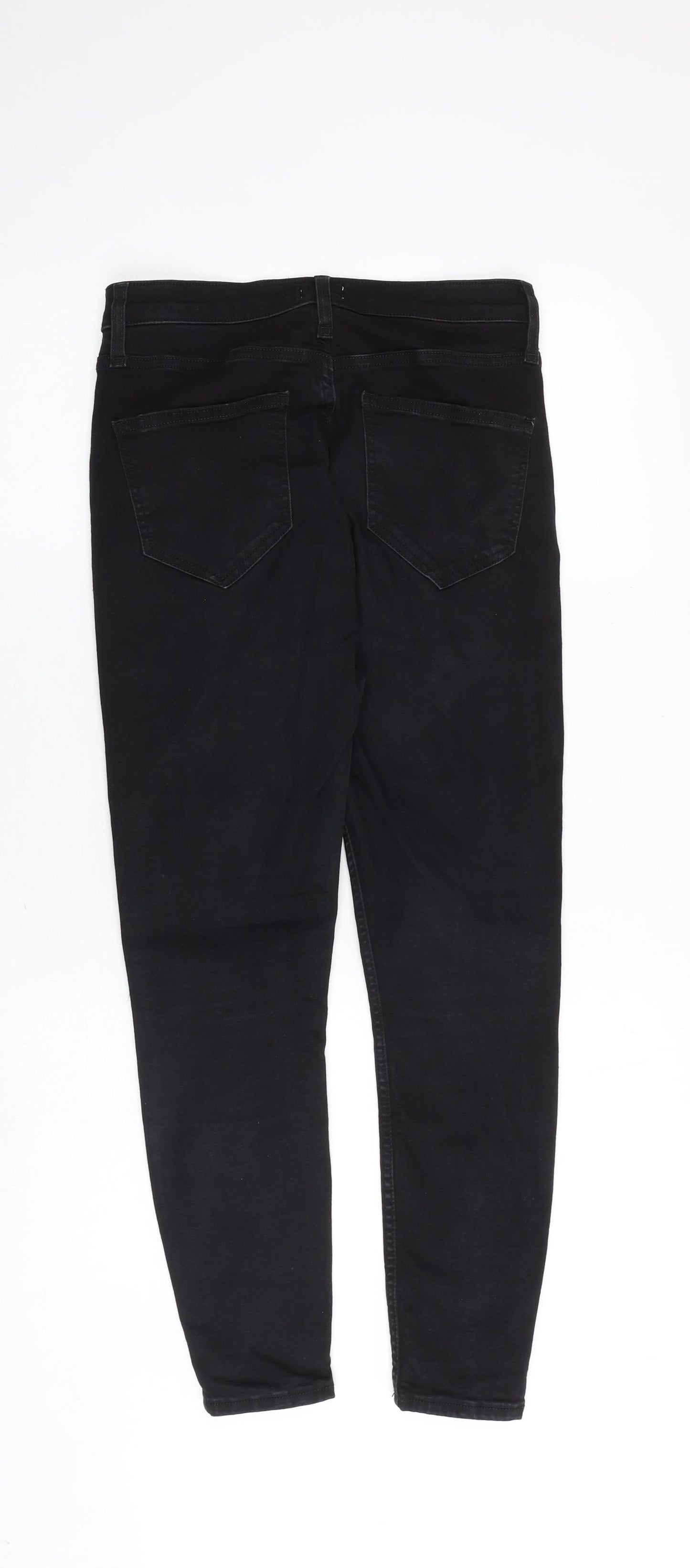 River Island Womens Black Cotton Skinny Jeans Size 12 Regular Zip