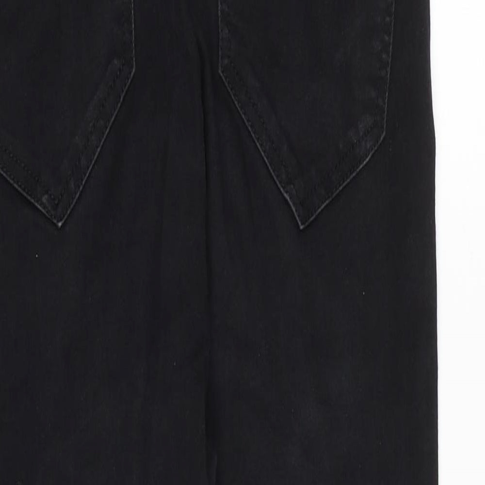 River Island Womens Black Cotton Skinny Jeans Size 12 Regular Zip