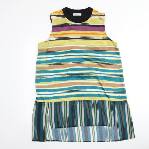Per Una Womens Multicoloured Geometric Viscose Basic Tank Size 16 Round Neck