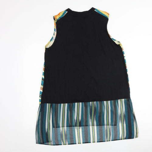 Per Una Womens Multicoloured Geometric Viscose Basic Tank Size 16 Round Neck