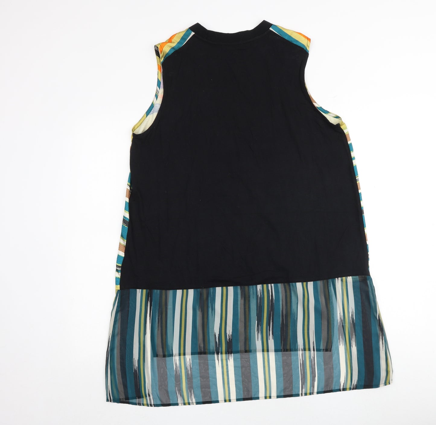 Per Una Womens Multicoloured Geometric Viscose Basic Tank Size 16 Round Neck
