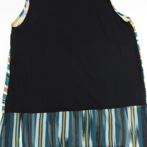 Per Una Womens Multicoloured Geometric Viscose Basic Tank Size 16 Round Neck