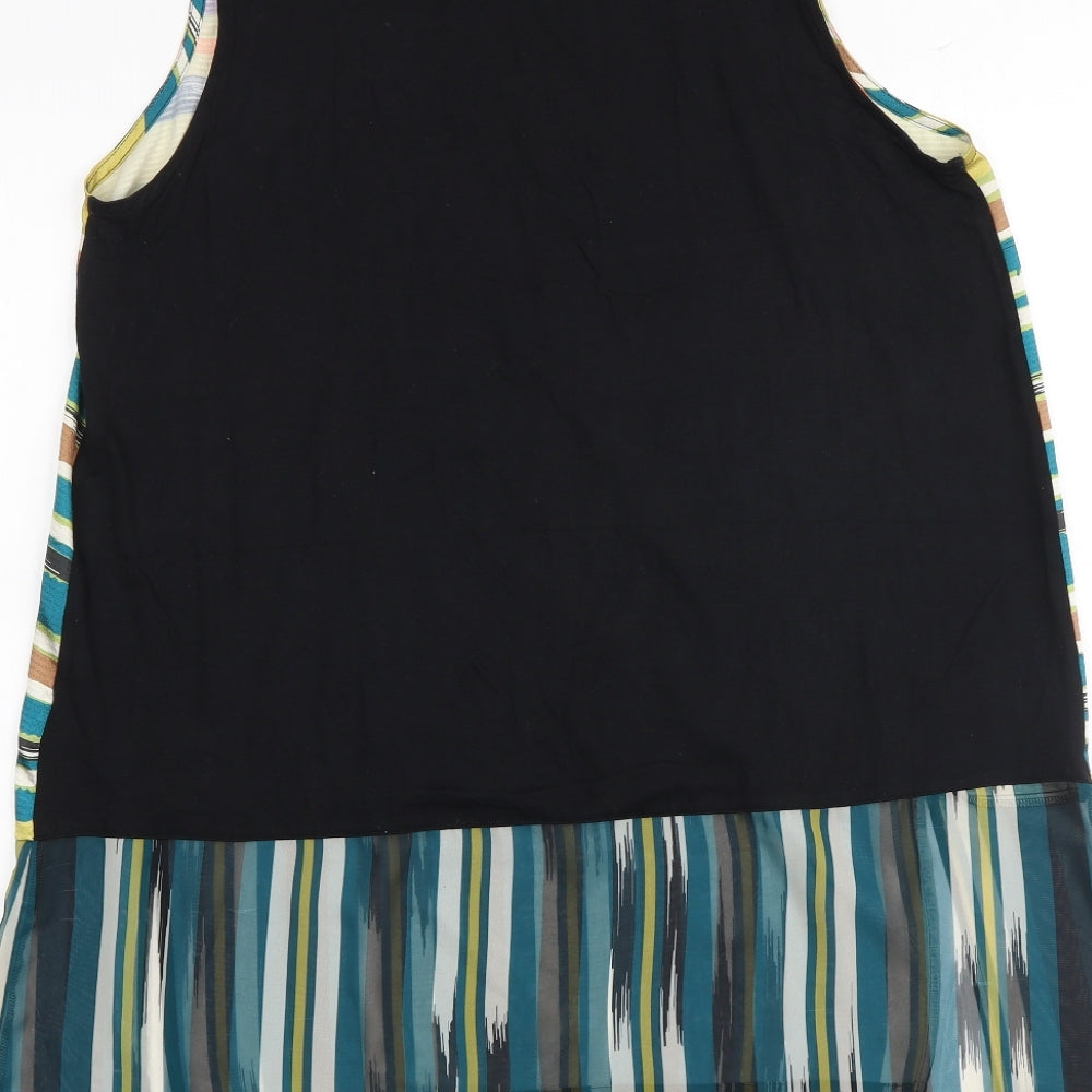 Per Una Womens Multicoloured Geometric Viscose Basic Tank Size 16 Round Neck