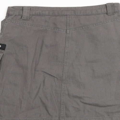 River Island Girls Grey 100% Cotton Cargo Skirt Size 11 Years Regular Zip