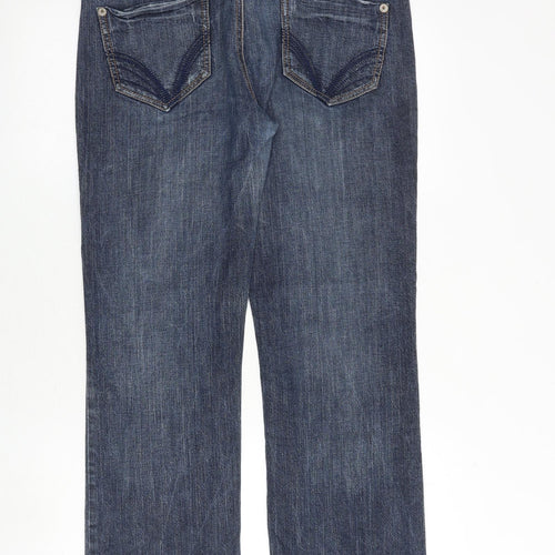 LTD Jeans Womens Blue Cotton Straight Jeans Size 34 in Regular Zip