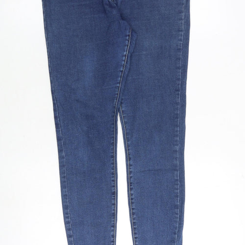 Denim & Co. Womens Blue Cotton Skinny Jeans Size 14 Regular Zip