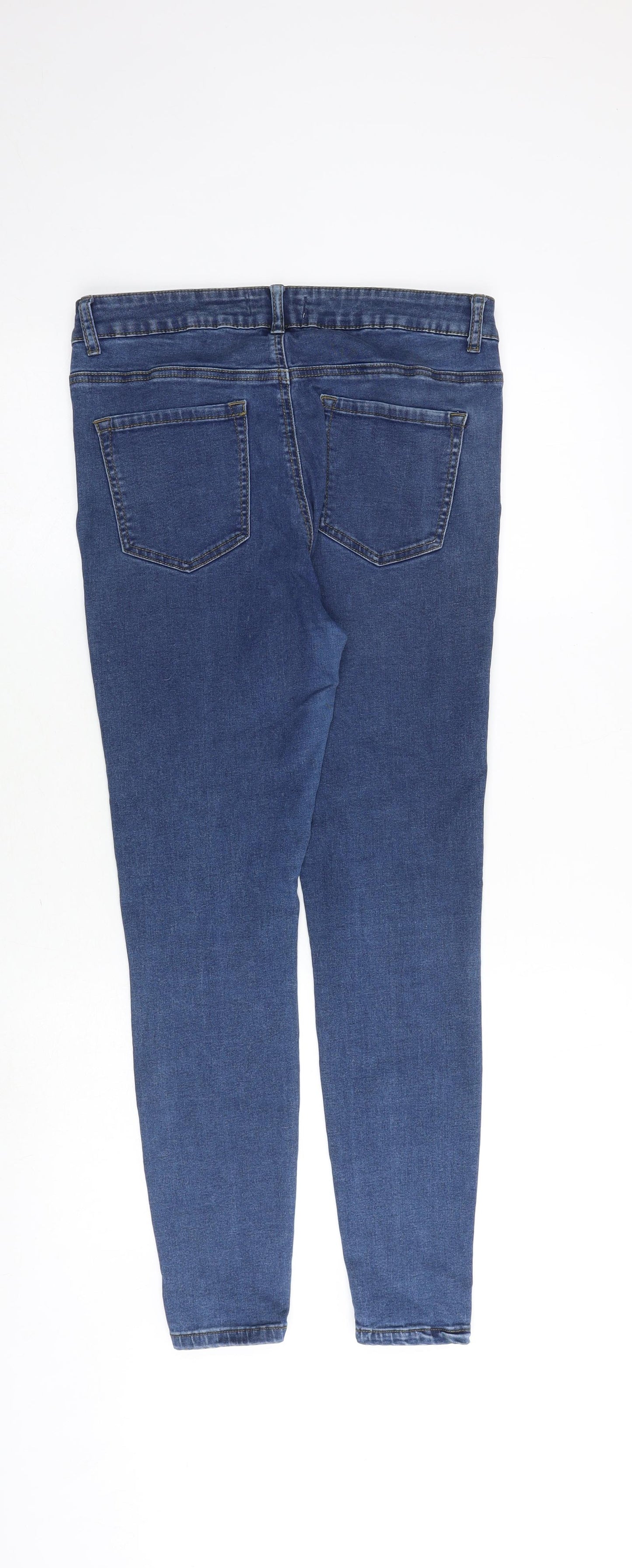 Denim & Co. Womens Blue Cotton Skinny Jeans Size 14 Regular Zip