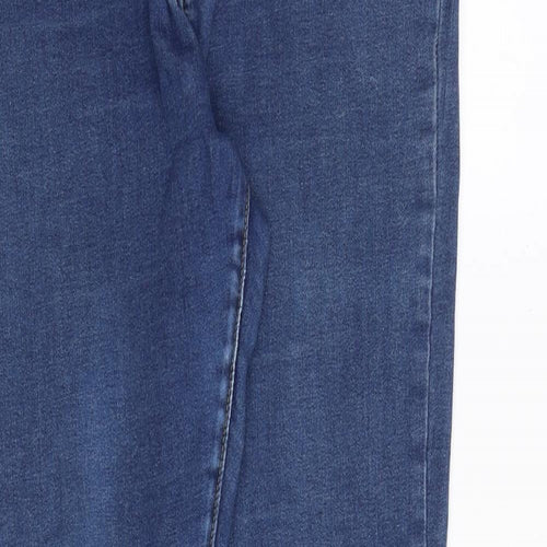 Denim & Co. Womens Blue Cotton Skinny Jeans Size 14 Regular Zip