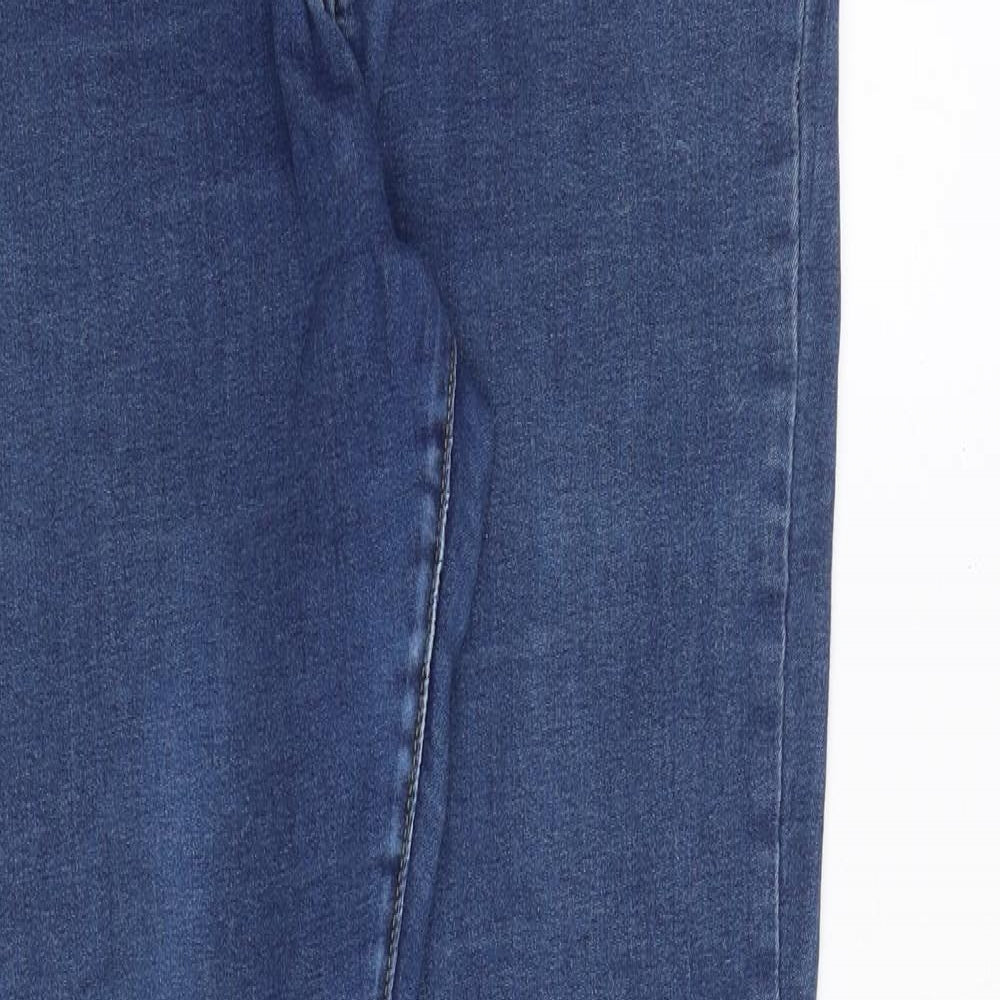 Denim & Co. Womens Blue Cotton Skinny Jeans Size 14 Regular Zip