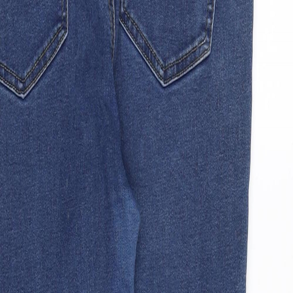 Denim & Co. Womens Blue Cotton Skinny Jeans Size 14 Regular Zip
