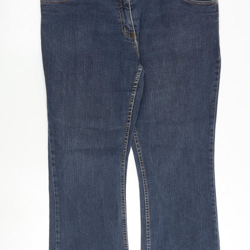 Papaya Womens Blue Cotton Straight Jeans Size 18 Regular Zip