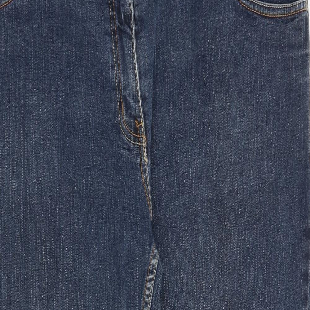 Papaya Womens Blue Cotton Straight Jeans Size 18 Regular Zip