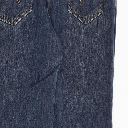 Papaya Womens Blue Cotton Straight Jeans Size 18 Regular Zip