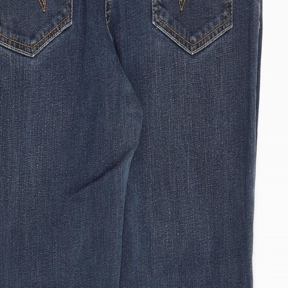 Papaya Womens Blue Cotton Straight Jeans Size 18 Regular Zip