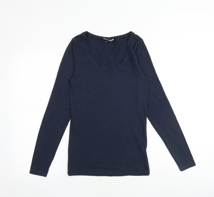 b.young Womens Blue Cotton Basic T-Shirt Size M Scoop Neck