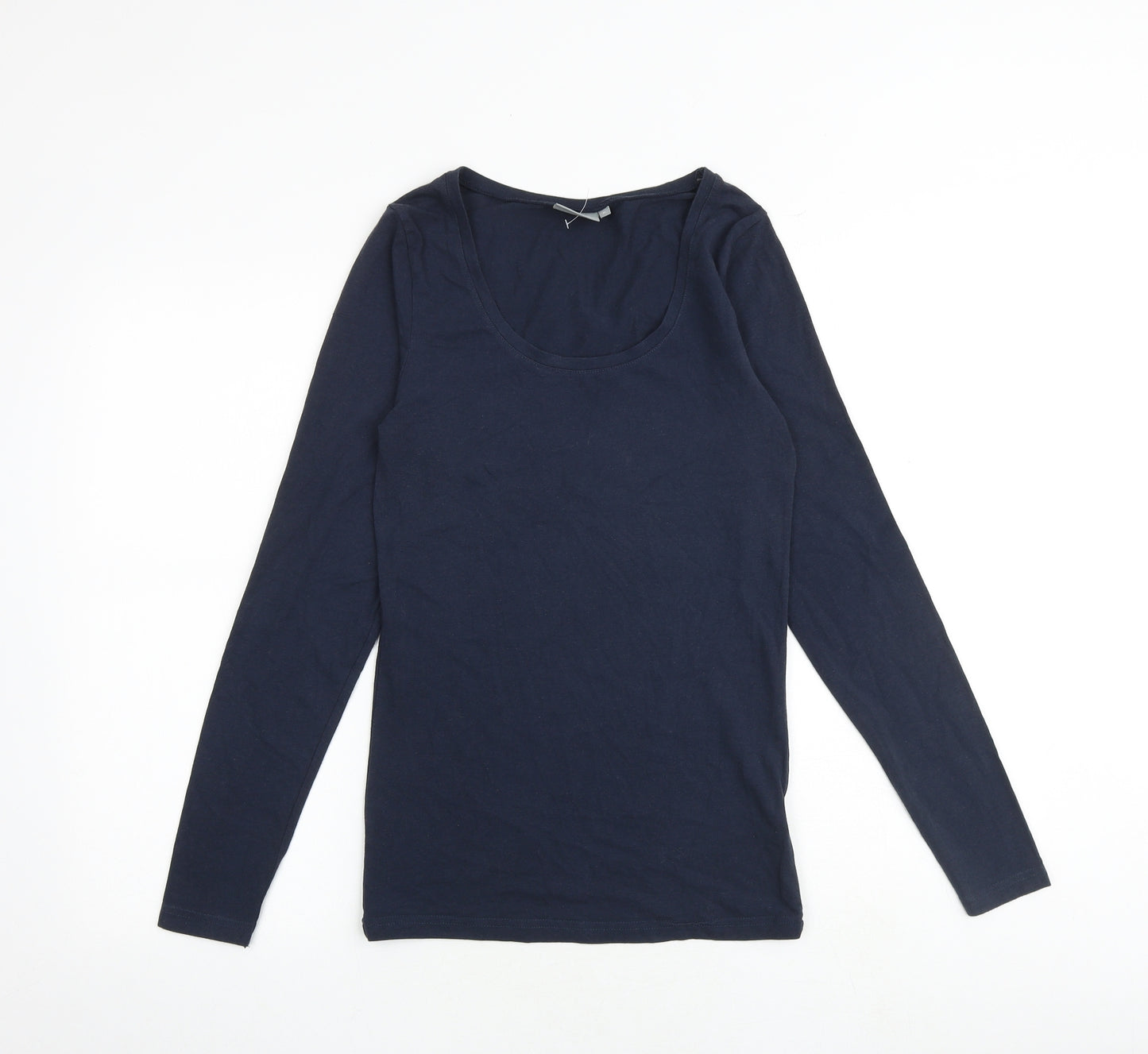 b.young Womens Blue Cotton Basic T-Shirt Size M Scoop Neck