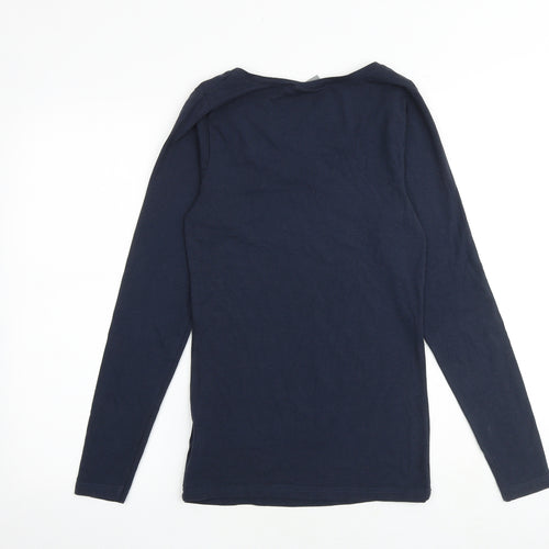 b.young Womens Blue Cotton Basic T-Shirt Size M Scoop Neck