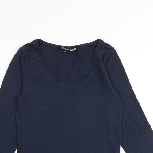 b.young Womens Blue Cotton Basic T-Shirt Size M Scoop Neck