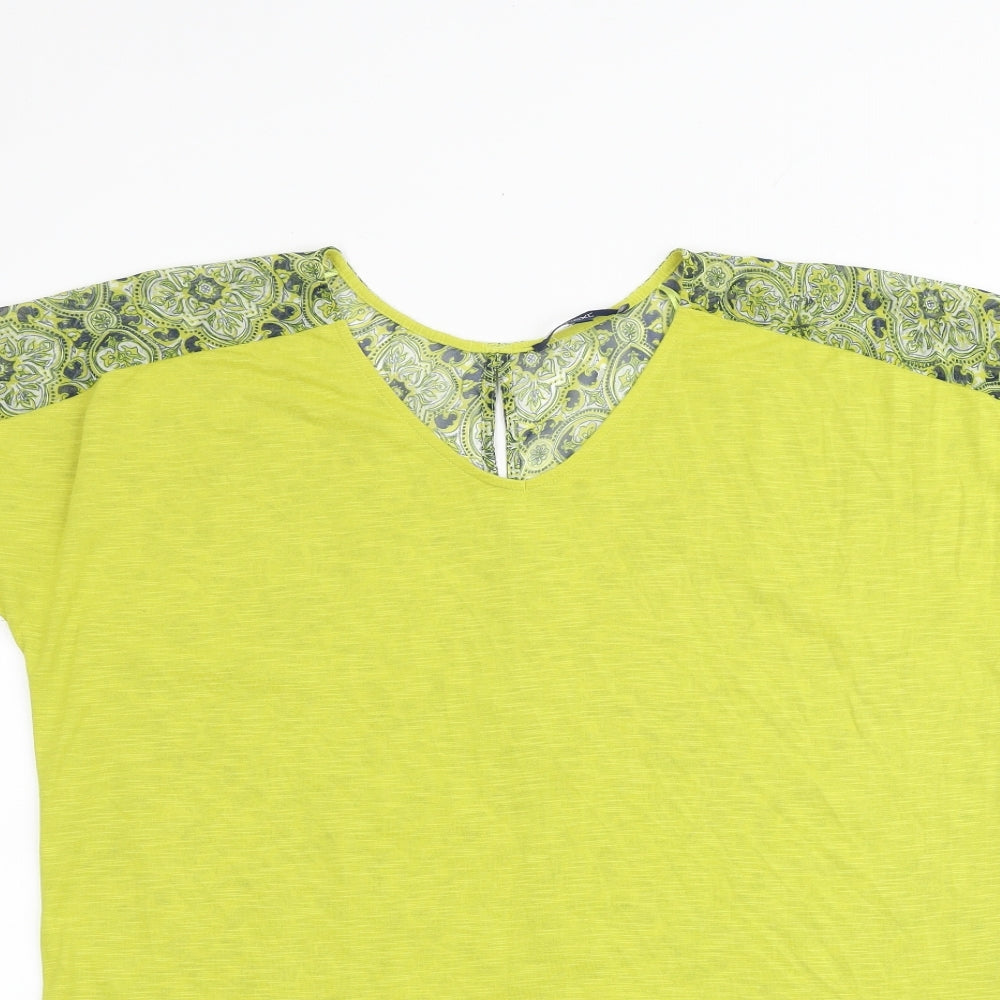 NEXT Womens Multicoloured Geometric Viscose Basic Blouse Size 14 V-Neck