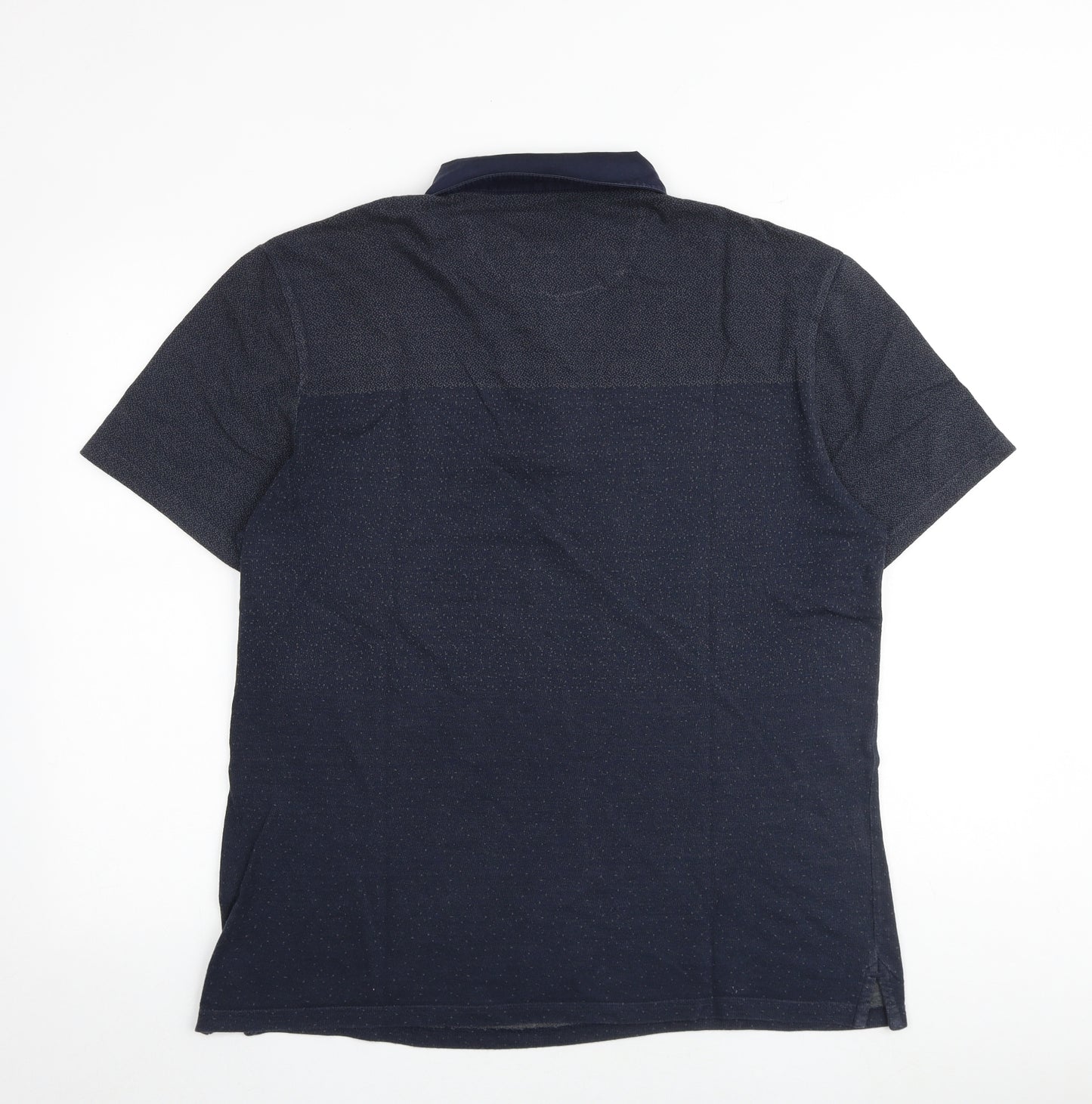 Marks and Spencer Mens Blue Polyester Polo Size L Collared Button