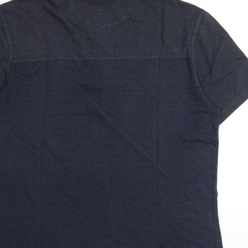 Marks and Spencer Mens Blue Polyester Polo Size L Collared Button