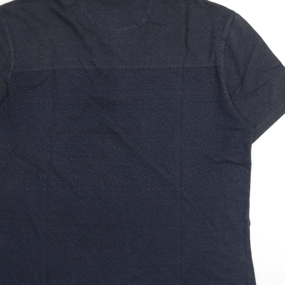 Marks and Spencer Mens Blue Polyester Polo Size L Collared Button