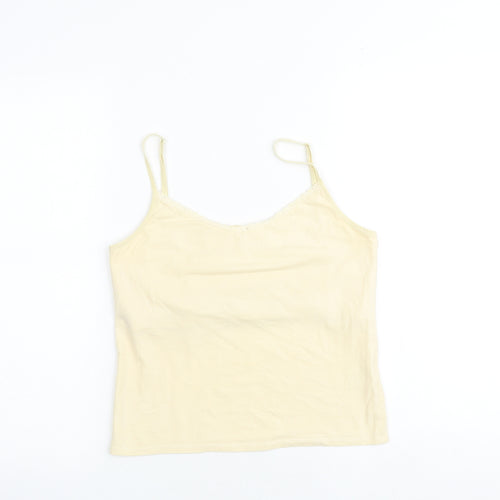 Principles Womens Ivory Cotton Basic Tank Size S Round Neck