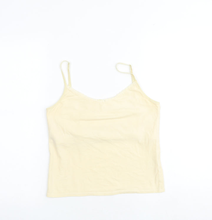 Principles Womens Ivory Cotton Basic Tank Size S Round Neck