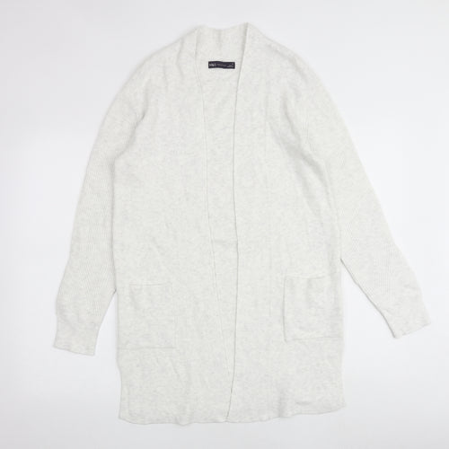 Marks and Spencer Womens Grey V-Neck Viscose Cardigan Jumper Size 8