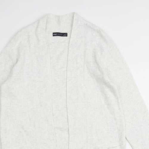Marks and Spencer Womens Grey V-Neck Viscose Cardigan Jumper Size 8