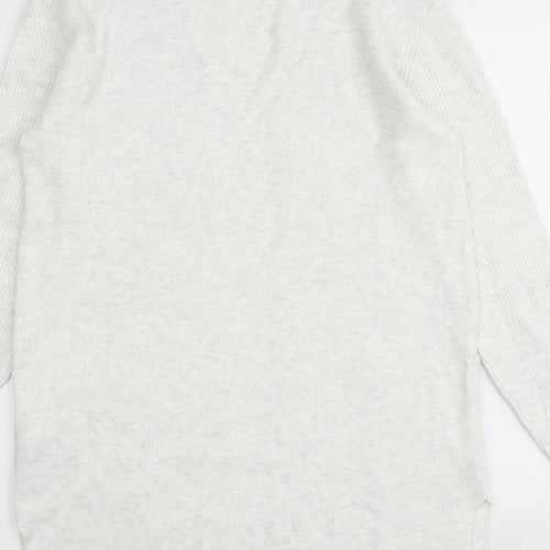Marks and Spencer Womens Grey V-Neck Viscose Cardigan Jumper Size 8