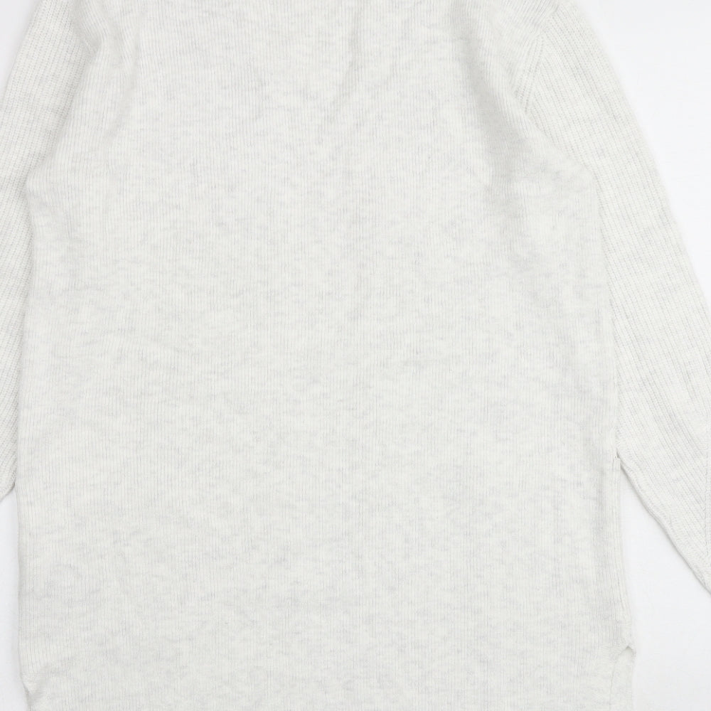 Marks and Spencer Womens Grey V-Neck Viscose Cardigan Jumper Size 8