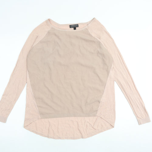 Warehouse Womens Pink Round Neck Viscose Pullover Jumper Size 10