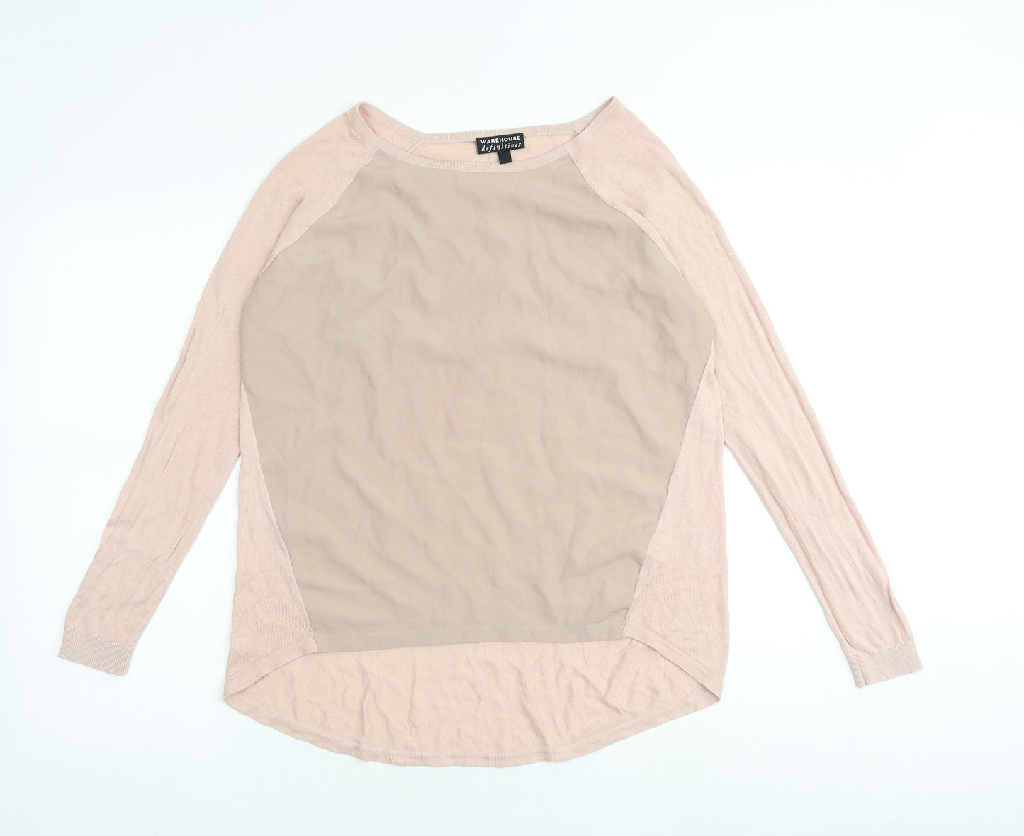 Warehouse Womens Pink Round Neck Viscose Pullover Jumper Size 10