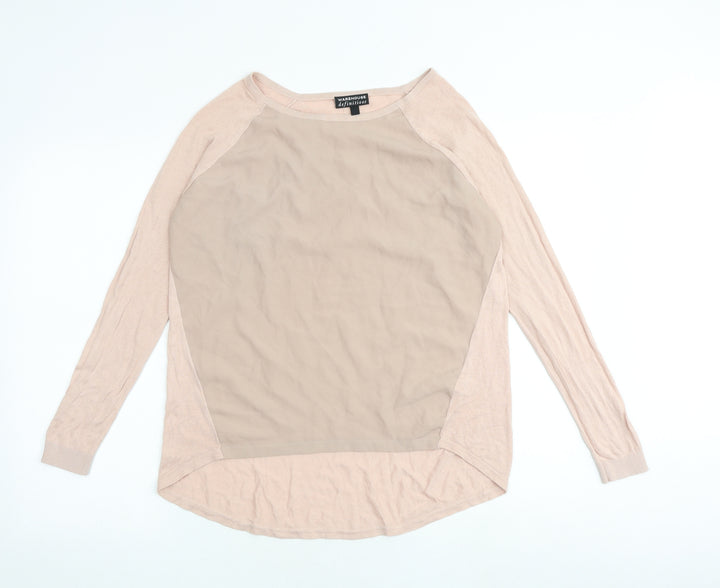 Warehouse Womens Pink Round Neck Viscose Pullover Jumper Size 10