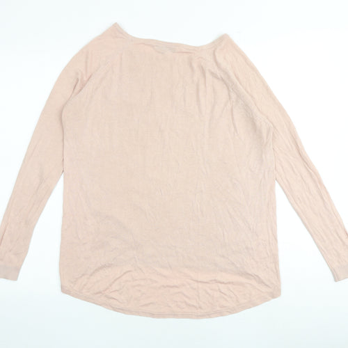 Warehouse Womens Pink Round Neck Viscose Pullover Jumper Size 10
