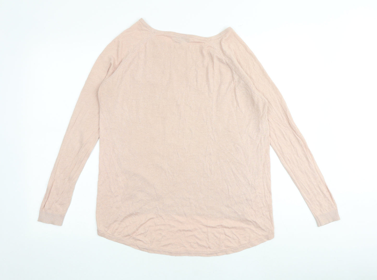 Warehouse Womens Pink Round Neck Viscose Pullover Jumper Size 10