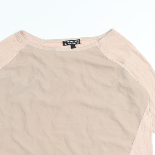 Warehouse Womens Pink Round Neck Viscose Pullover Jumper Size 10