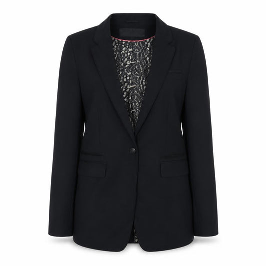 Front view of Next women’s blue polyester jacket suit jacket, size UK 14