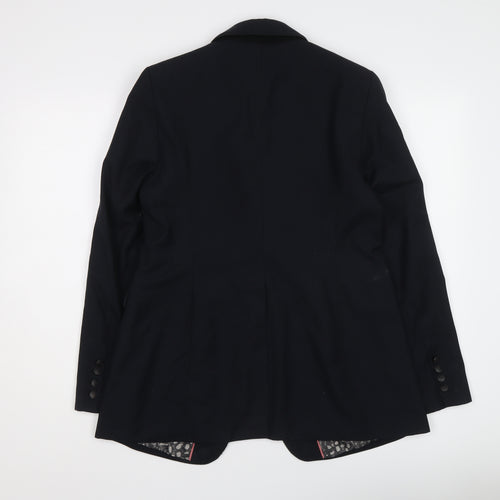 NEXT Womens Blue Polyester Jacket Suit Jacket Size 14