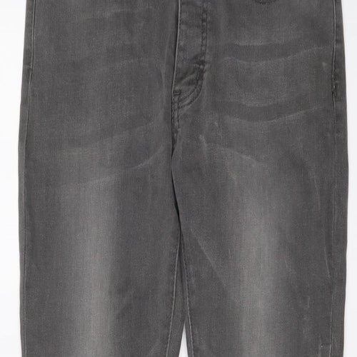 Enzo Mens Grey Cotton Straight Jeans Size 30 in L29 in Slim Button